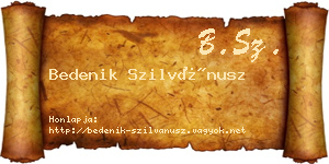 Bedenik Szilvánusz névjegykártya